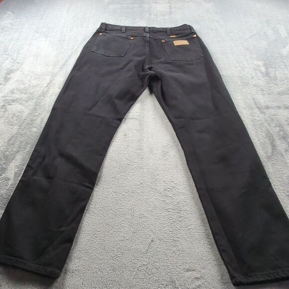 Wrangler Jeans Mens 35 x 32.5‎ Black 13MWZWK Cowboy Cut Black Denim Vintage - Picture 8 of 11